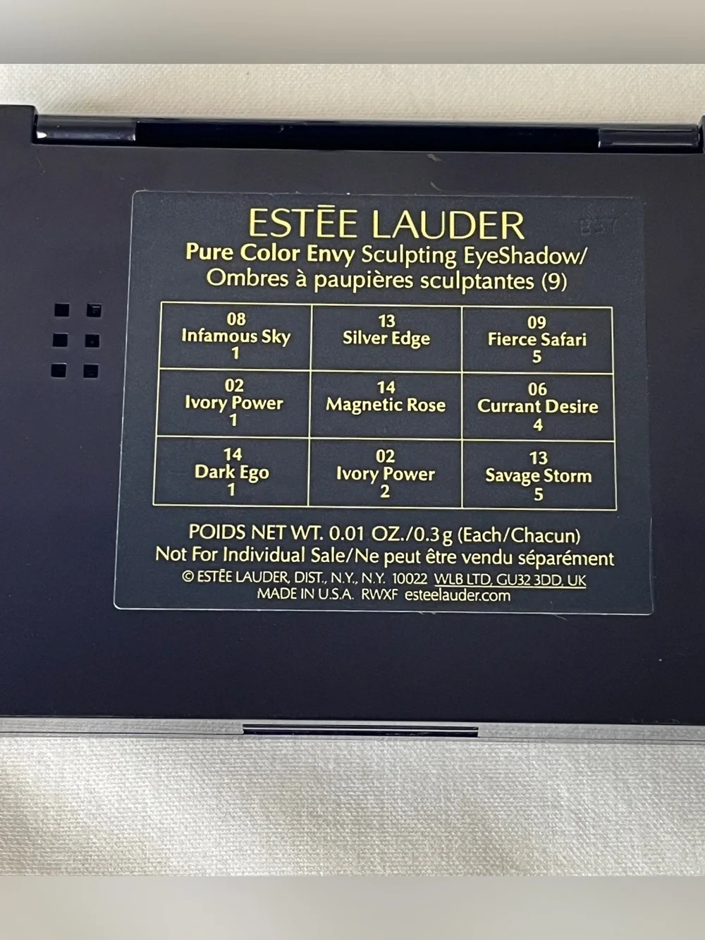 Estee Lauder Pure Color Sculpting Eyeshadow Palette Mascara and Cosmetic Bag